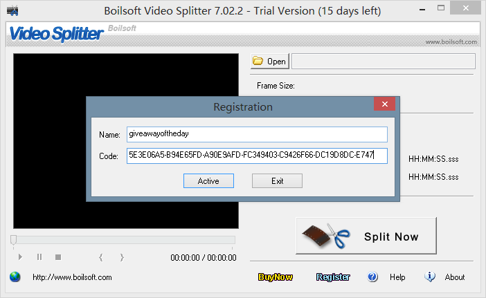 boilsoft video splitter 7.02.2 code